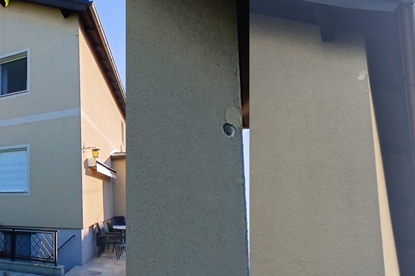 Spechtlochschadensanierung Einfamilienhaus Fassade Allessauber Spechtlochschadensanierung Einfamilienhaus Fassade