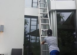 Fensterreinigung Glasreinigung mit Leiter